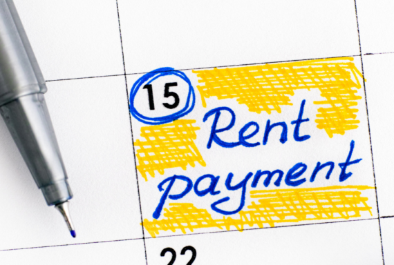 Calendar reminder marked for rent payment due date