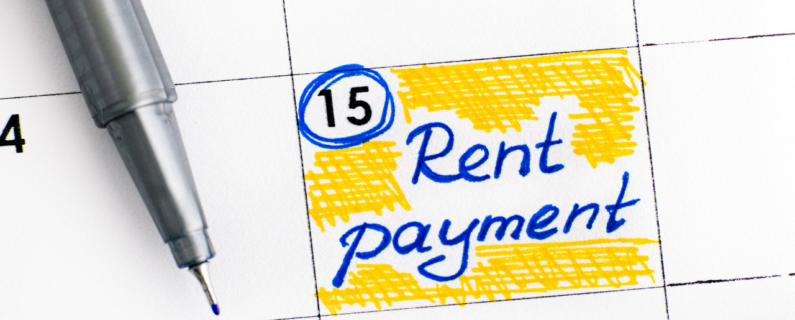 Calendar reminder marked for rent payment due date